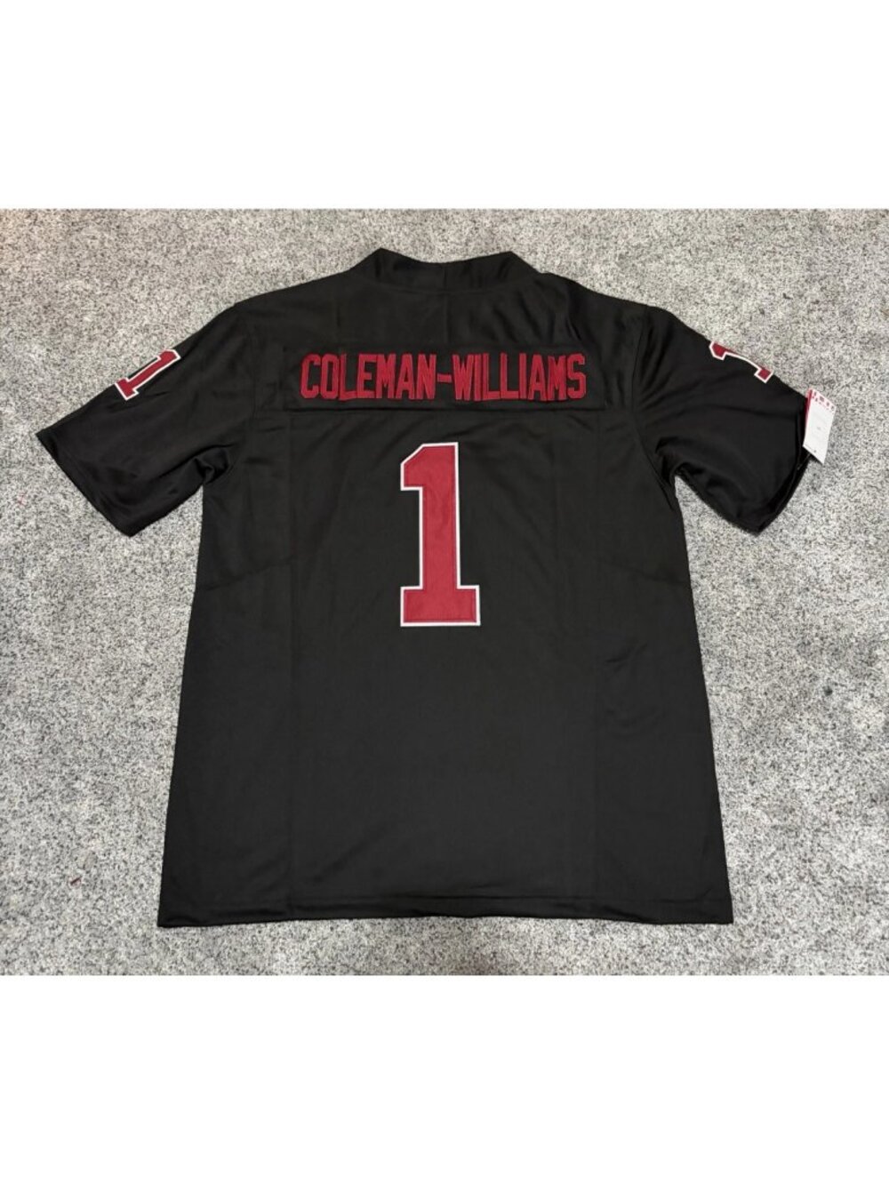 Ryan Coleman-Williams Black Stitched Jersey Red Vapor